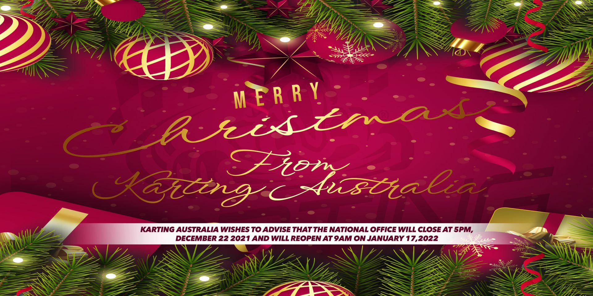 Karting Australia - Karting Australia Christmas Closure